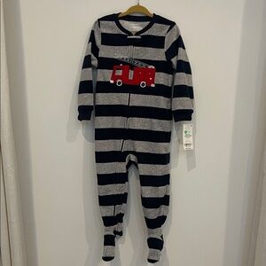 Carter’s Fleece Footie Pajamas with Red Fire Truck - NWT